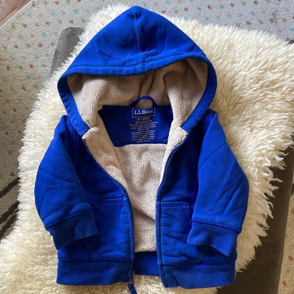 LL Bean fleece lined hoodie.